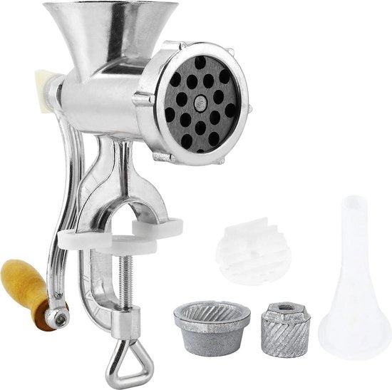 Multifunzionale macchina da carne manuale - macchina per spezie e pepe - assemblaggio da tavolo - acciaio laminato - argentato