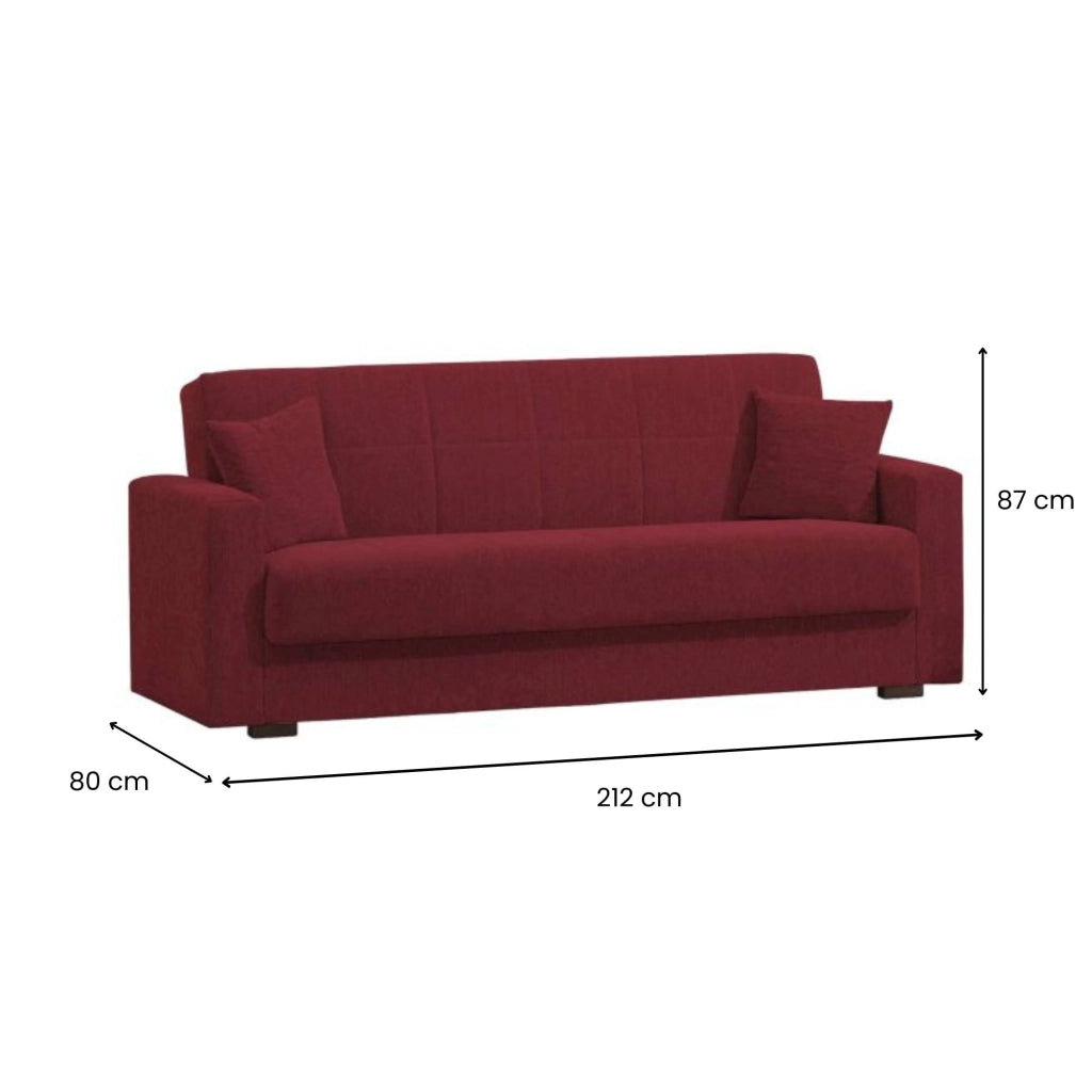 Divano letto 3 posti Ambrogino 80x87h cm, braccioli