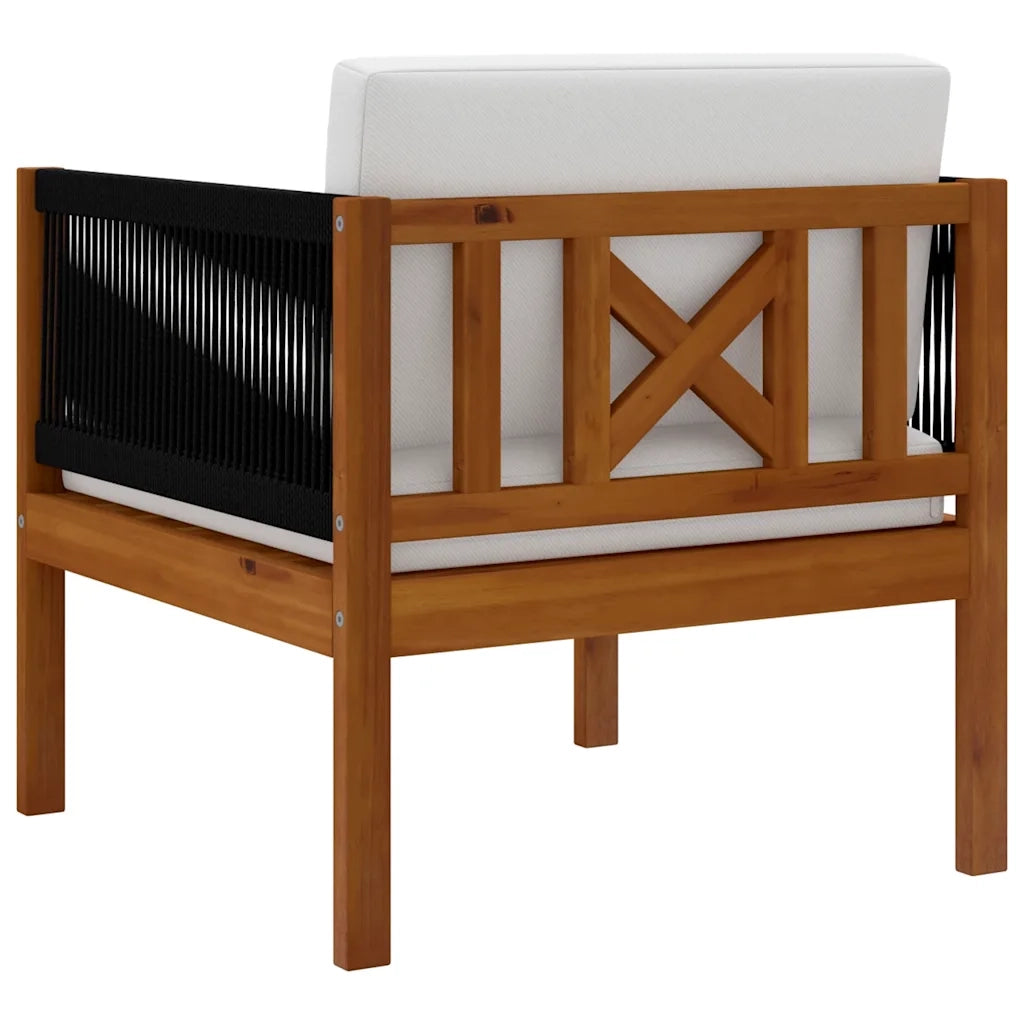 Sedia da Giardino con Cuscino in Legno Massello di Acacia CFW6308558