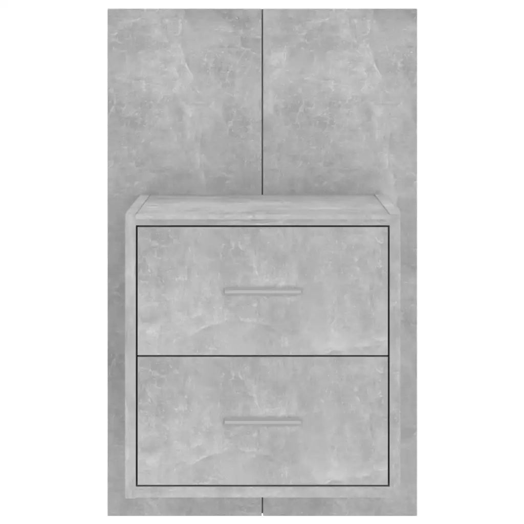 Comodino | Armadio da Notte | Mobiletto da notte a Muro Grigio Cemento