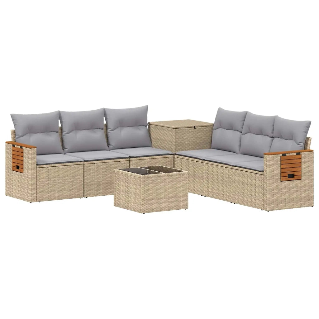 Set di divani 8 pz Beige e Grigio Chiaro 3448599