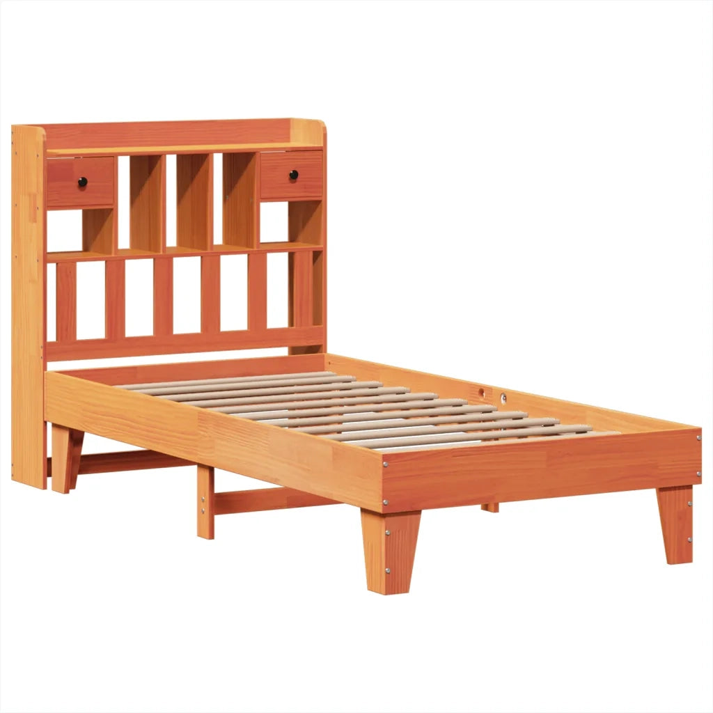 Letto singolo | Letto per adulti | Letto senza Materasso Marrone Cera 75x190 cm in Legno di Pino