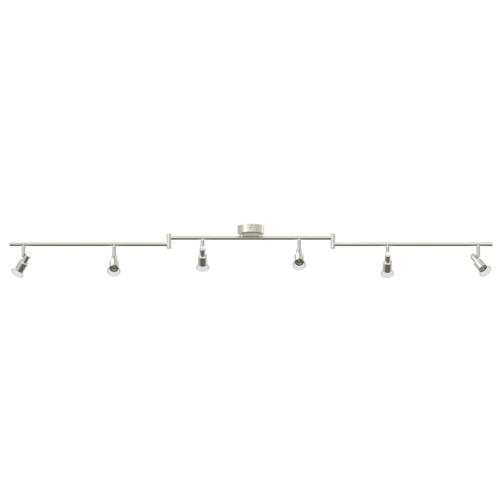 Faretti da soffitto 6 vie regolabili in nickel spazzolato GU10