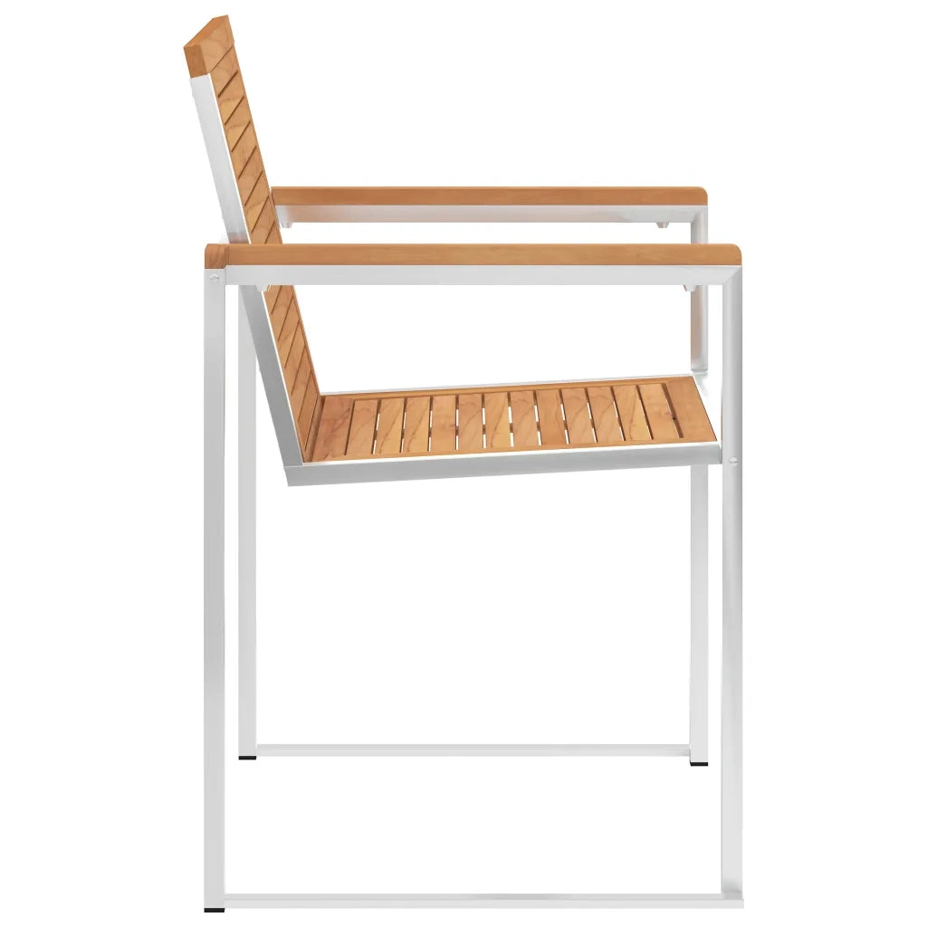 Sedie da Giardino 2 pz con Cuscini in Legno di Teak e Acciaio cod mxl 24292