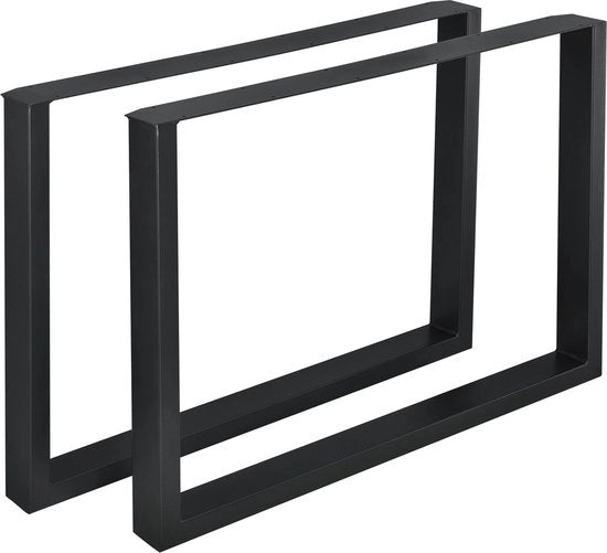 Tavolo Esterno Tavolo Pieghevole - Sostegno in Acciaio - Set a 2 pezzi - Sostegno per Tavolo - 100x72 cm - Nero