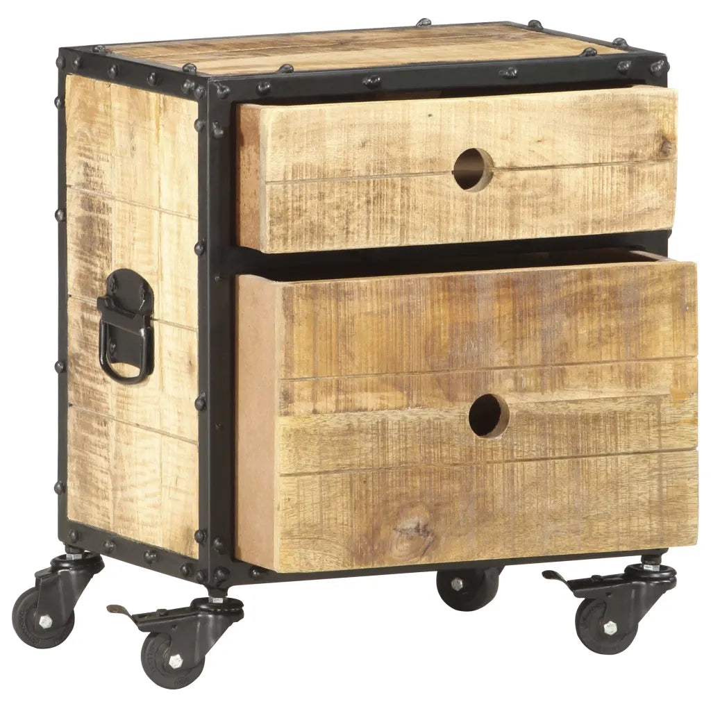 Comodino 40x30x50 cm in Legno Massello di Mango Grezzo cod mxl 49144