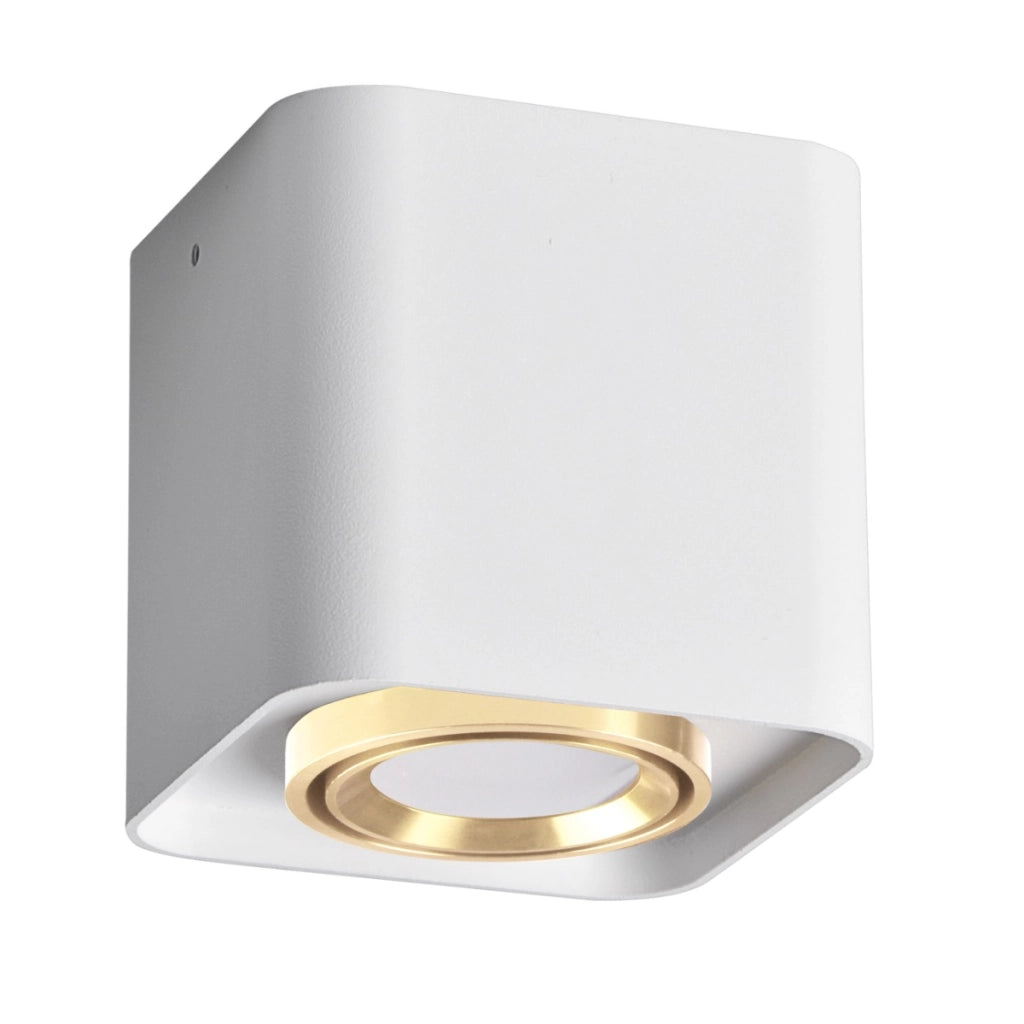 Spot plafoniera quadrata orientabile bianco oro GU10 XENO Polux