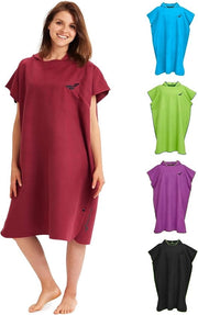 Poncho in microfibra, per uomo e donna, compatto e molto leggero; poncho da surf, aiuto durante il trasloco, asciugamano e poncho per avvolgere dopo il bagno, rosso, large