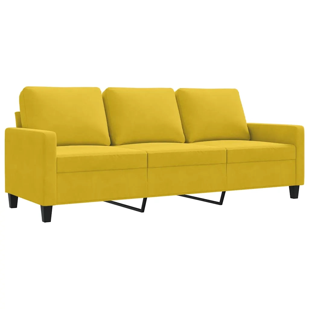 Divano a 3 Posti Giallo 180 cm in Velluto 359215