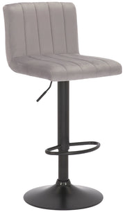 Sgabello da bar Jamie velvet grigio