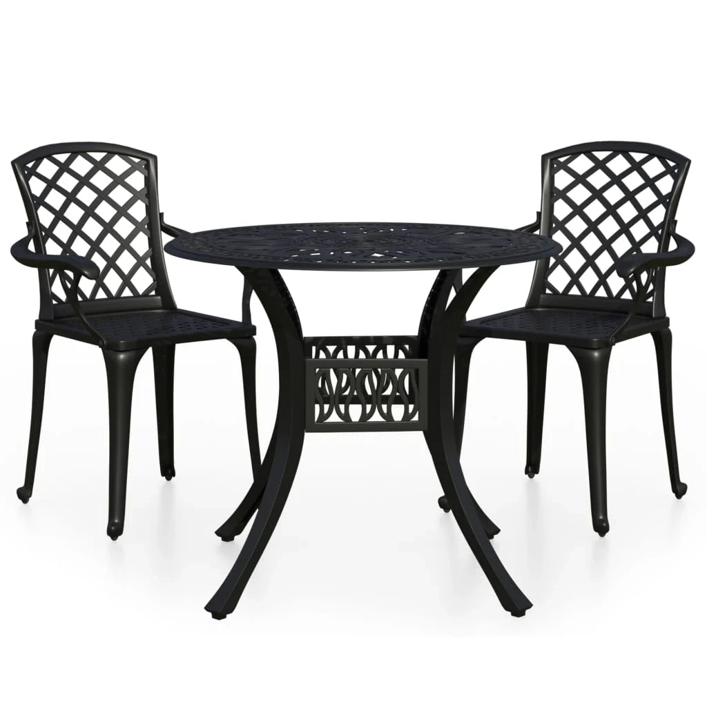 Set da bistrot da giardino in alluminio pressofuso nero da 3 pezzi mobili da esterno per patio 02_0013510