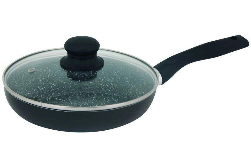 Kinghoff KH-3959 Padella antiaderente in marmo da 28 cm con coperchio in vetro