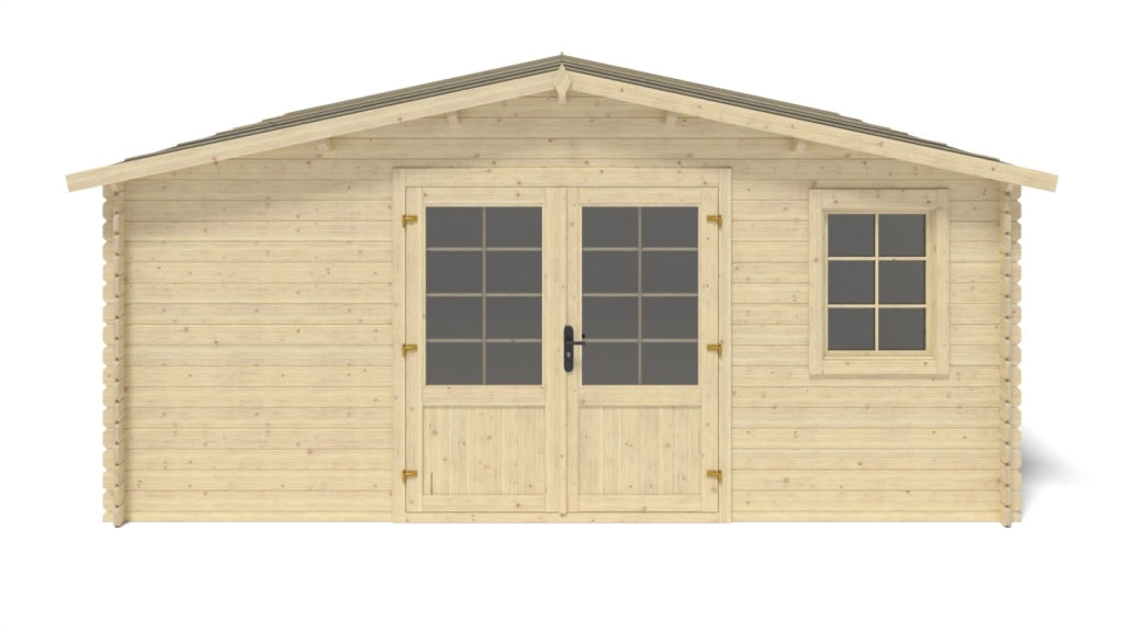 Casetta da giardino in legno - 25m2 - 5x5m - 28mm - colore: naturale - DOM591 - ALTANKA