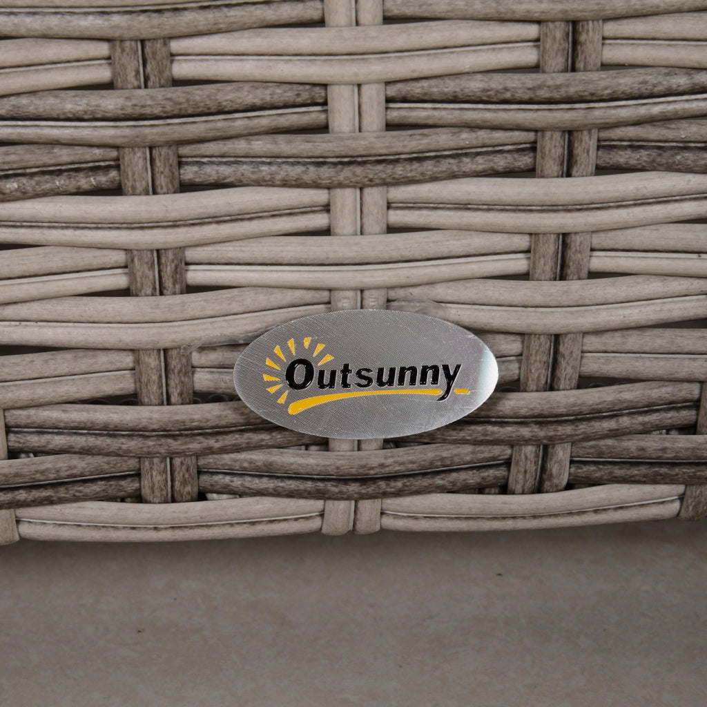 EasyComfort Salotto da Esterno in Rattan PE da 8 Pezzi, Set Mobili da Giardino Salvaspazio con Poltrone, Tavolini e Sgabelli, Grigio