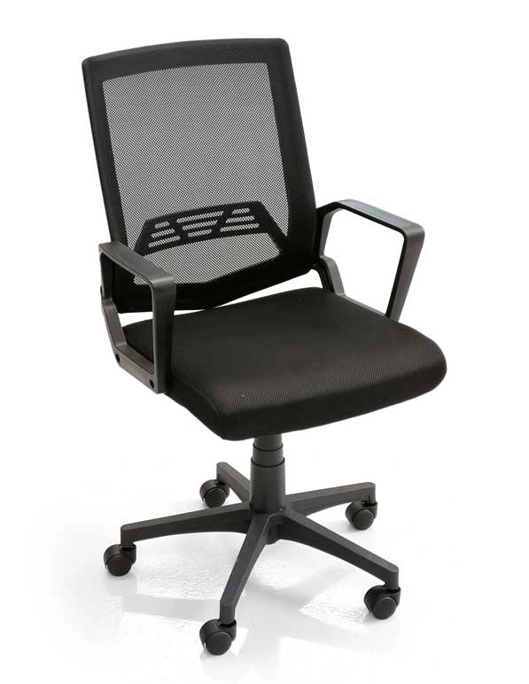 BRUXELLES POLTRONA DA UFFICIO IN TESSUTO 51X63X93-103CM COLORE NERO