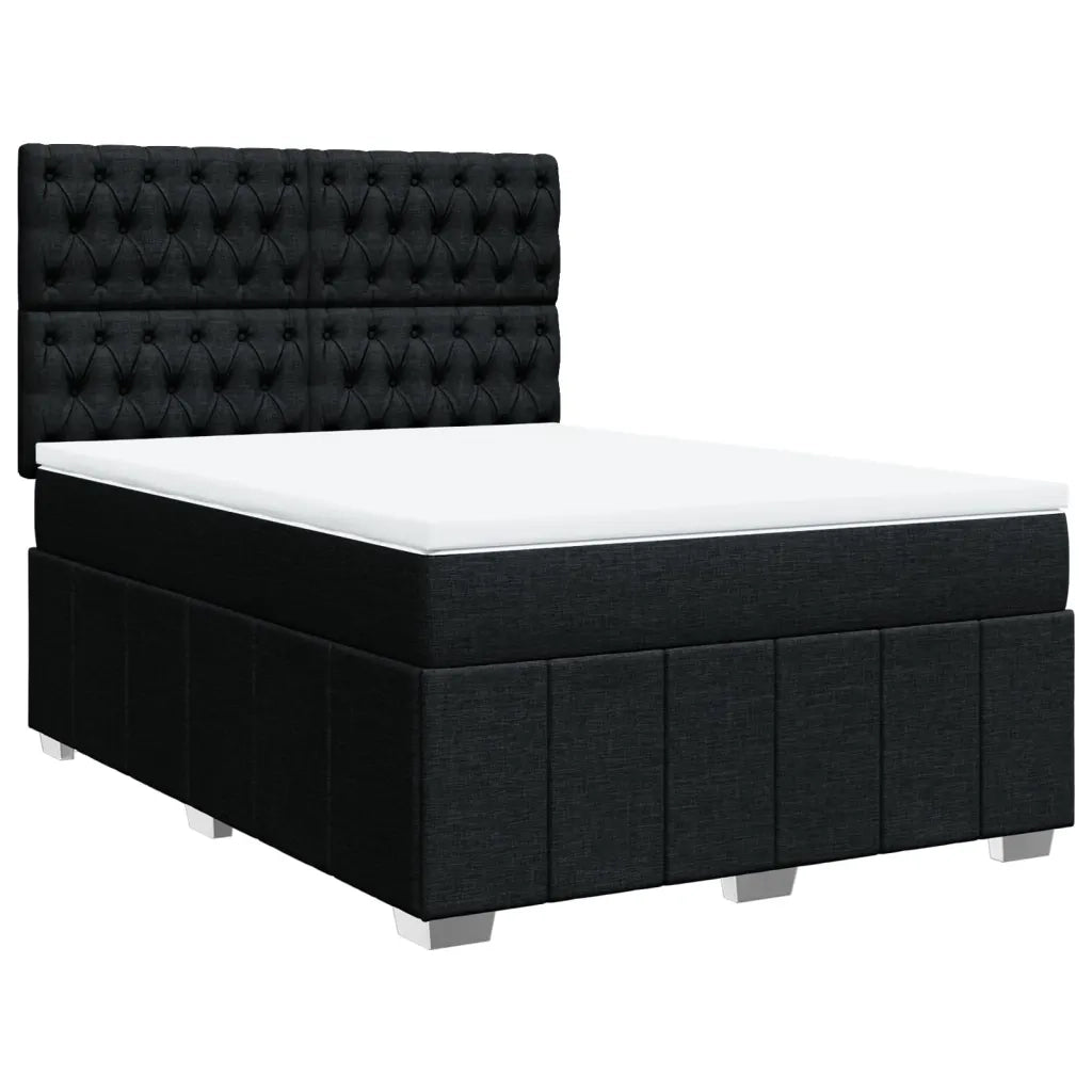 Giroletto a Molle con Materasso Nero 140x190 cm in Tessuto 3293972