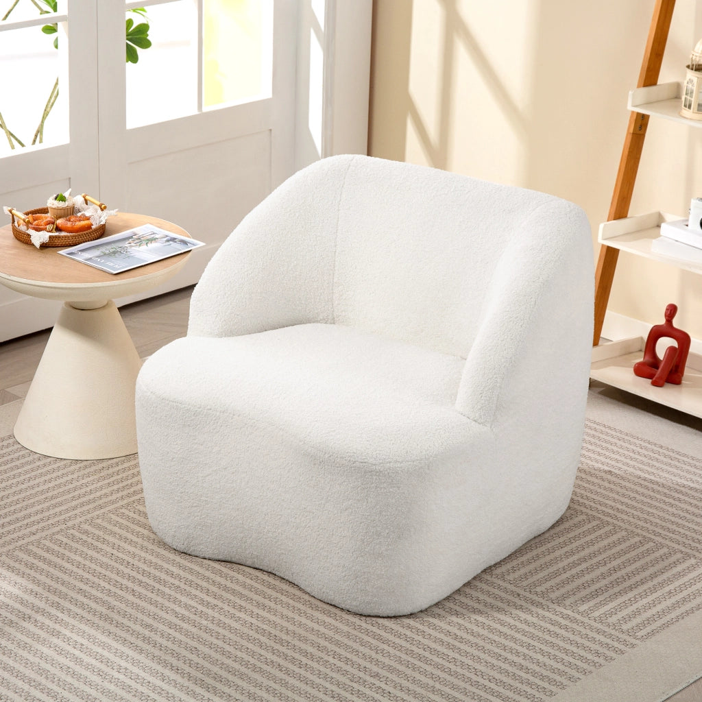 Poltrona moderna con rivestimento in pile ¨C zephmum ¨C crema
