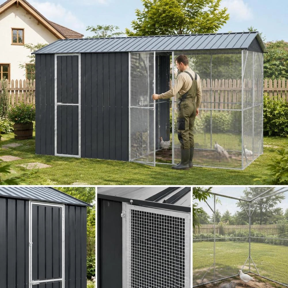 Bird Cage Anthracite 430 X 208 X 247 Cm Galvanized Steel