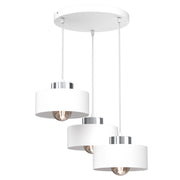 Lampada a sospensione Marti bianca cromo 3xE27 Luminex