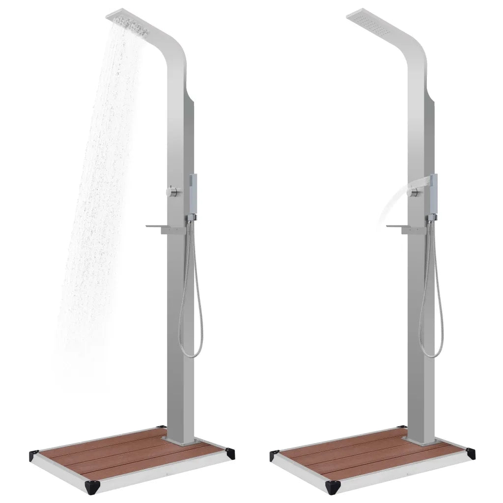 Doccia da Esterno con Piatto in WPC Acciaio Inossidabile cod mxl 50767