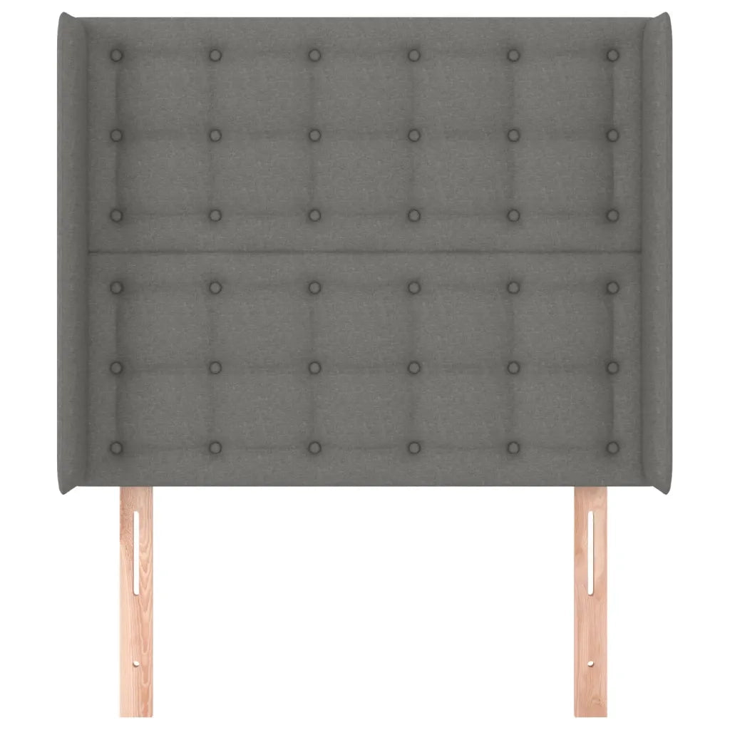 Testiera | Testata ad Orecchio Grigio Scuro 93x16x118/128 cm in Tessuto