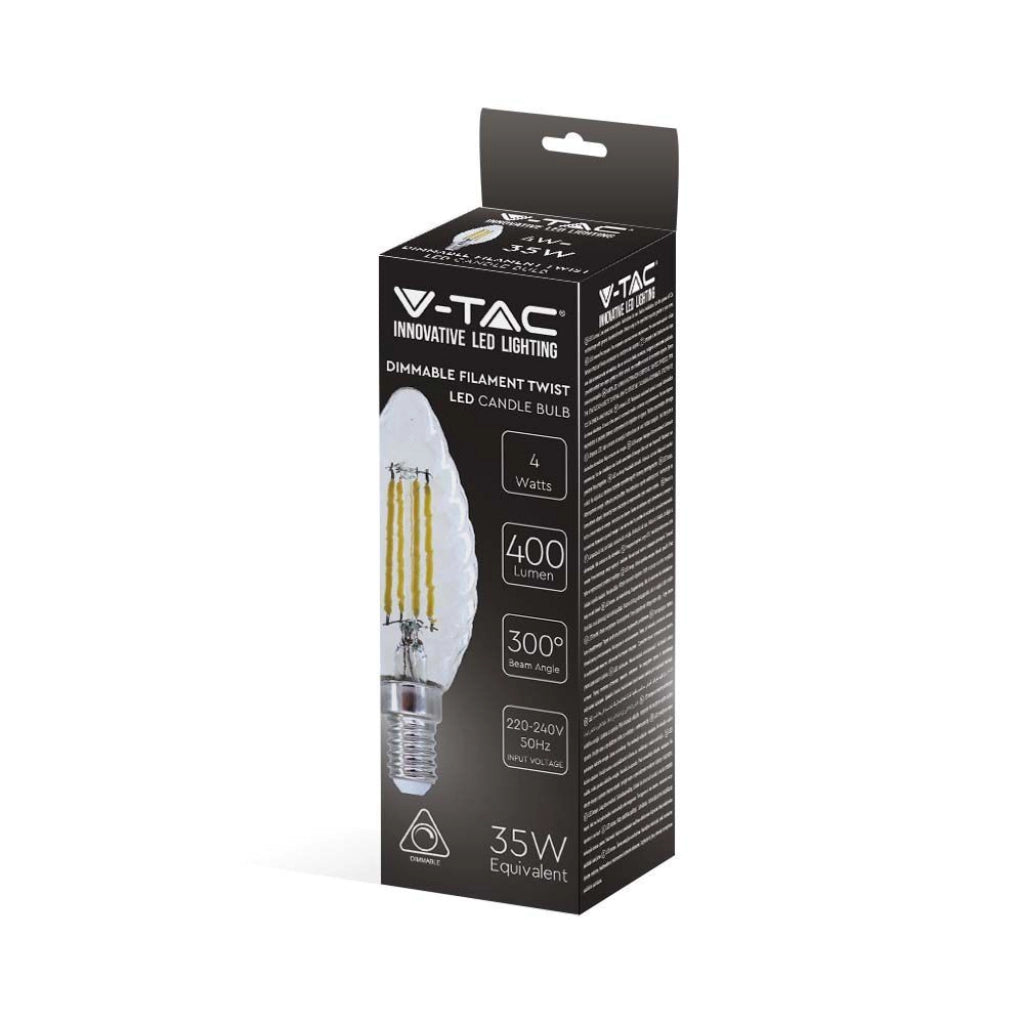 Bulbo filamento a candela a LED da 4W 3000K 3000K Dimmabile