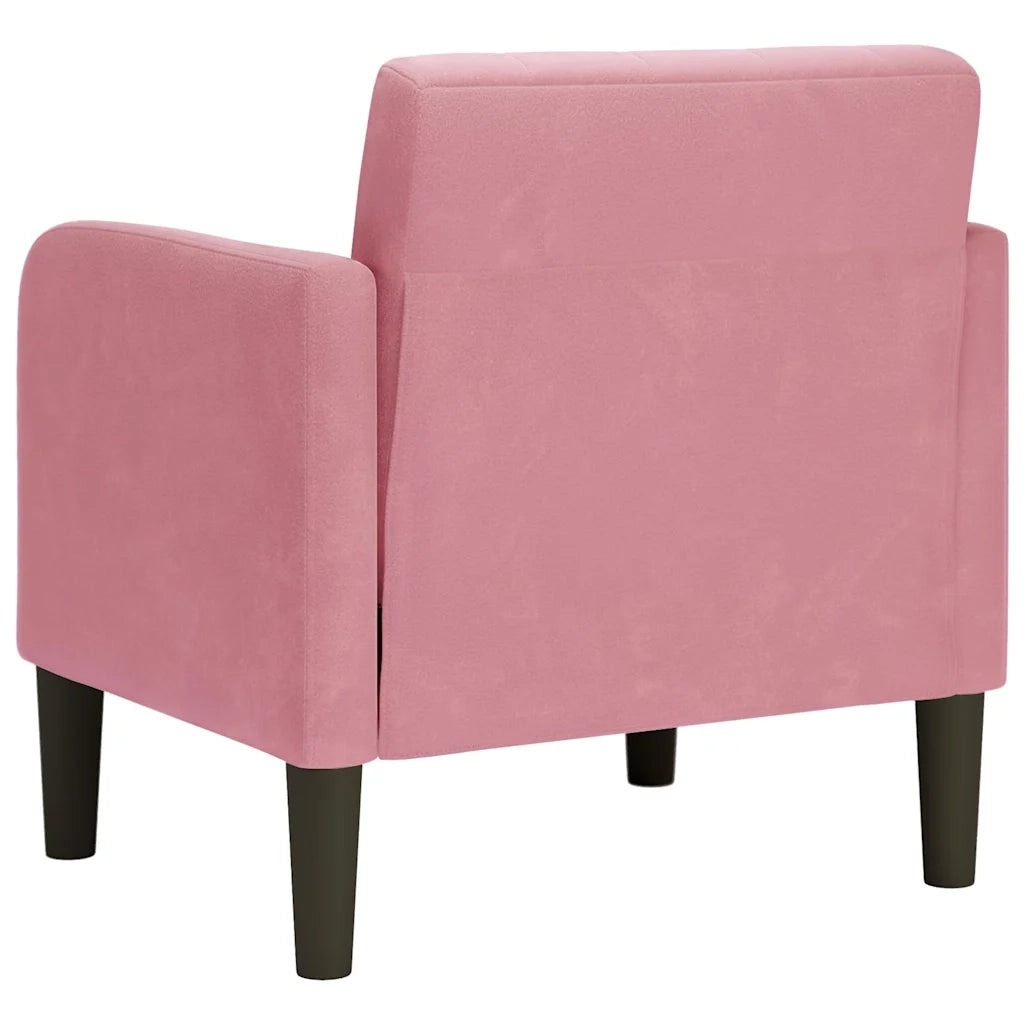 Divano Poltrona | Sedia con Braccioli Rosa 54 cm in Velluto