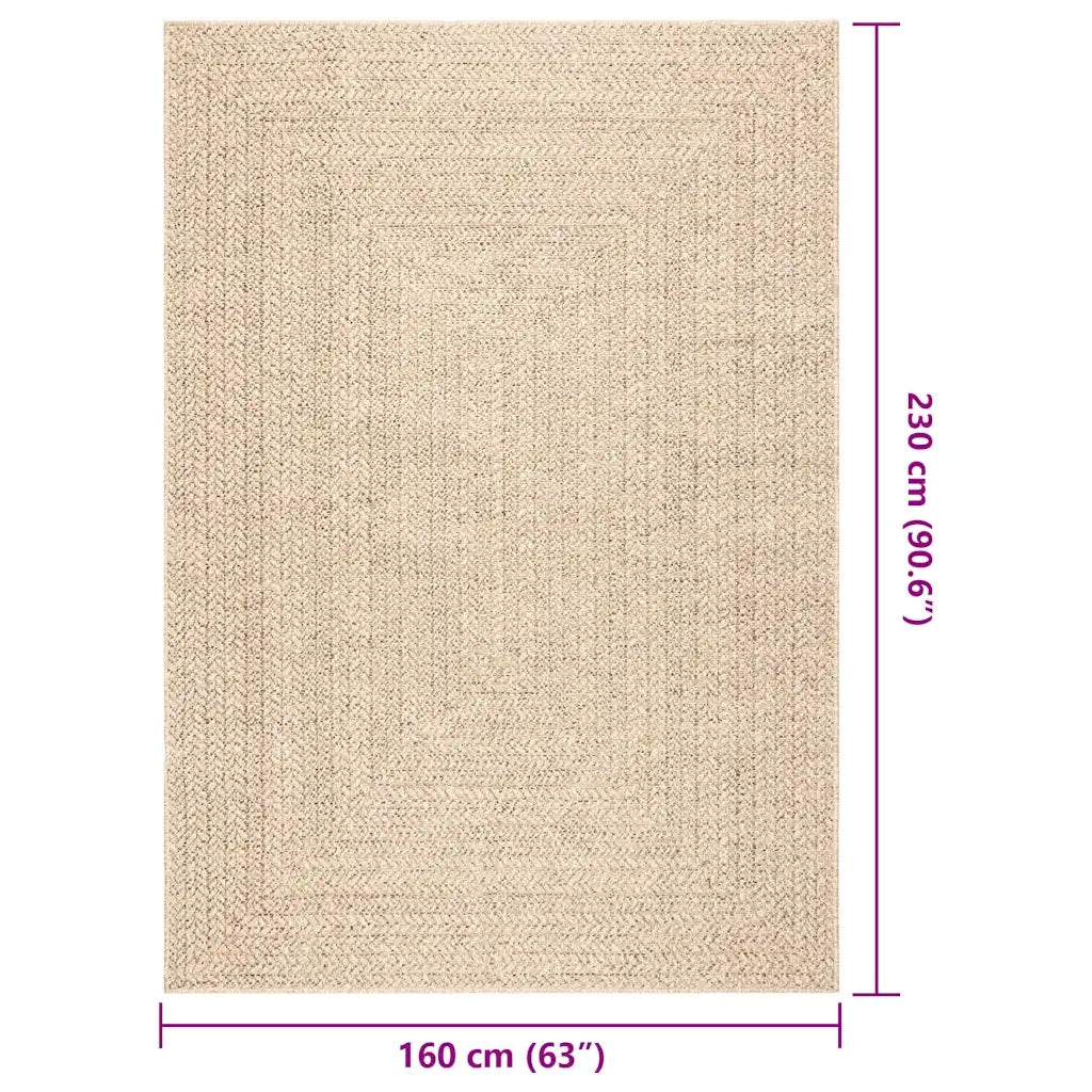 Tappeto del soggiorno | Tappeto ZIZUR Beige 160x230 cm Aspetto Iuta Interni ed Esterni