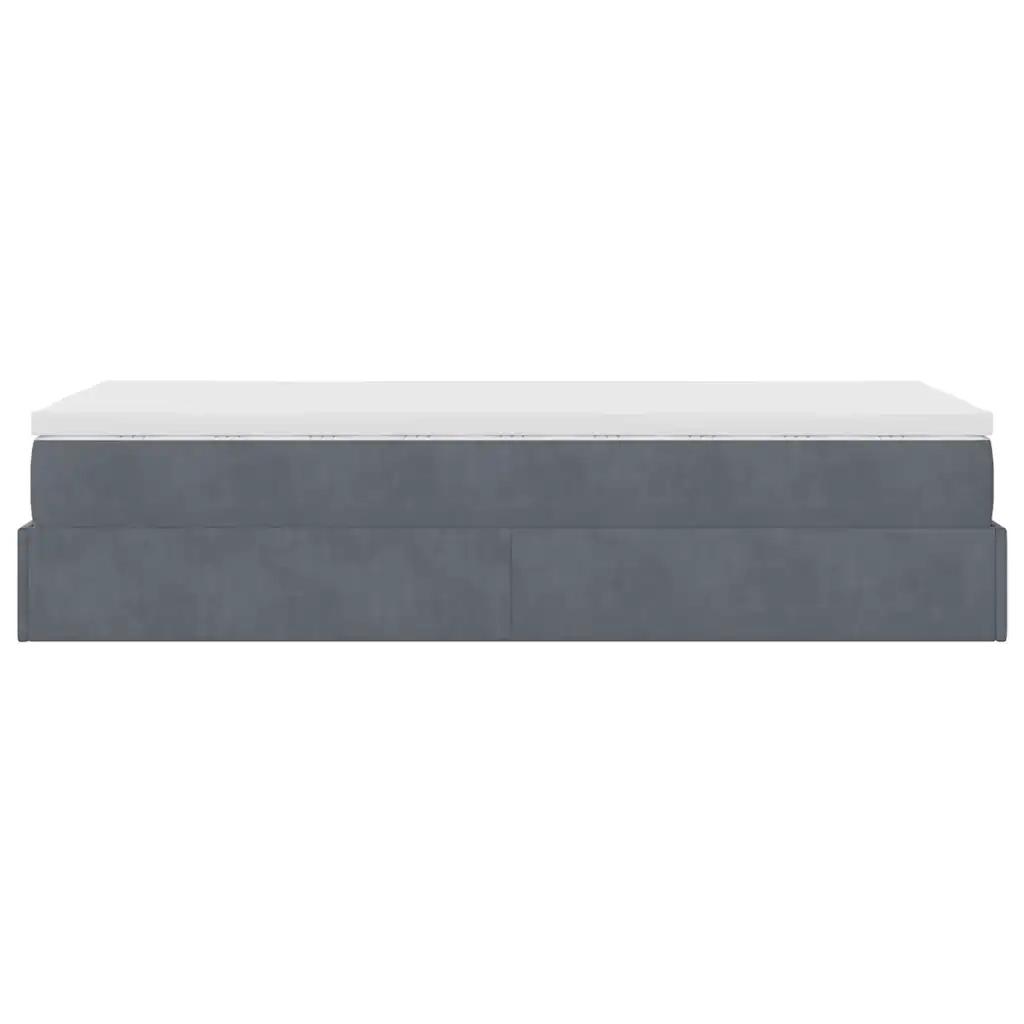 Struttura Letto Pouf con Materasso 90x200 cm in Velluto 3311160