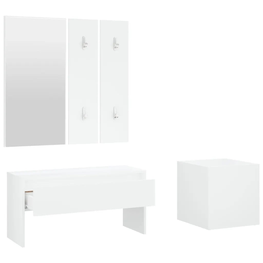 Set di Mobili da Corridoio Bianco in Legno Multistrato 3082053