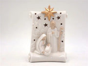Decorazione Natalizia Presepe Nativita' in Porcellana con Luce 14 cm