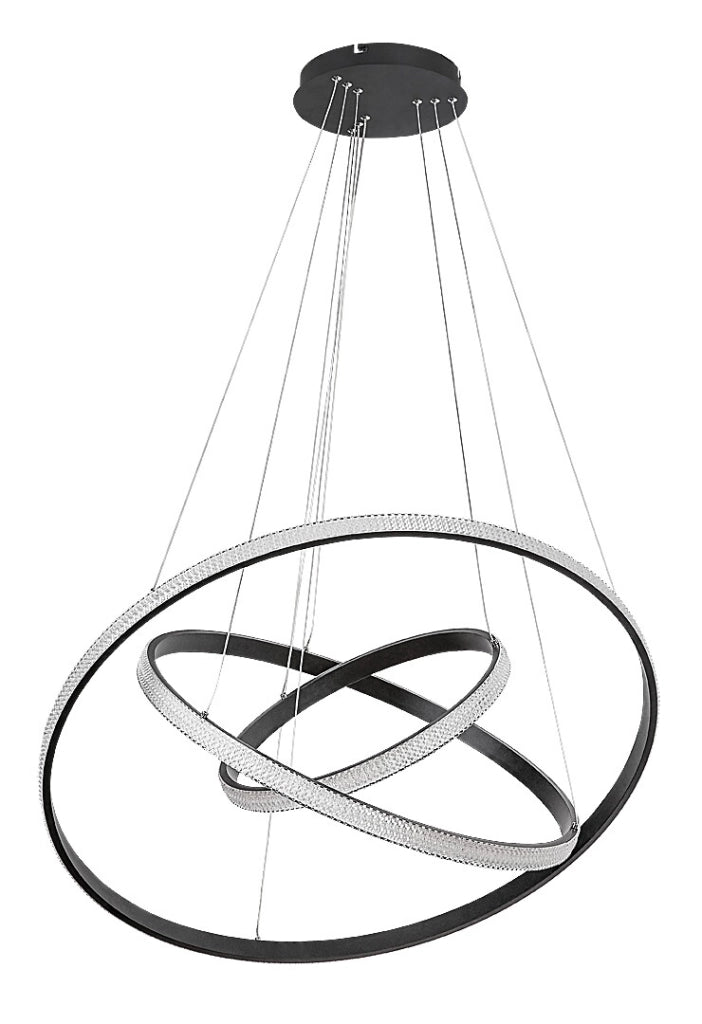Lampadario LED 100W 3 anelli nero Ø80 Rabalux Grete