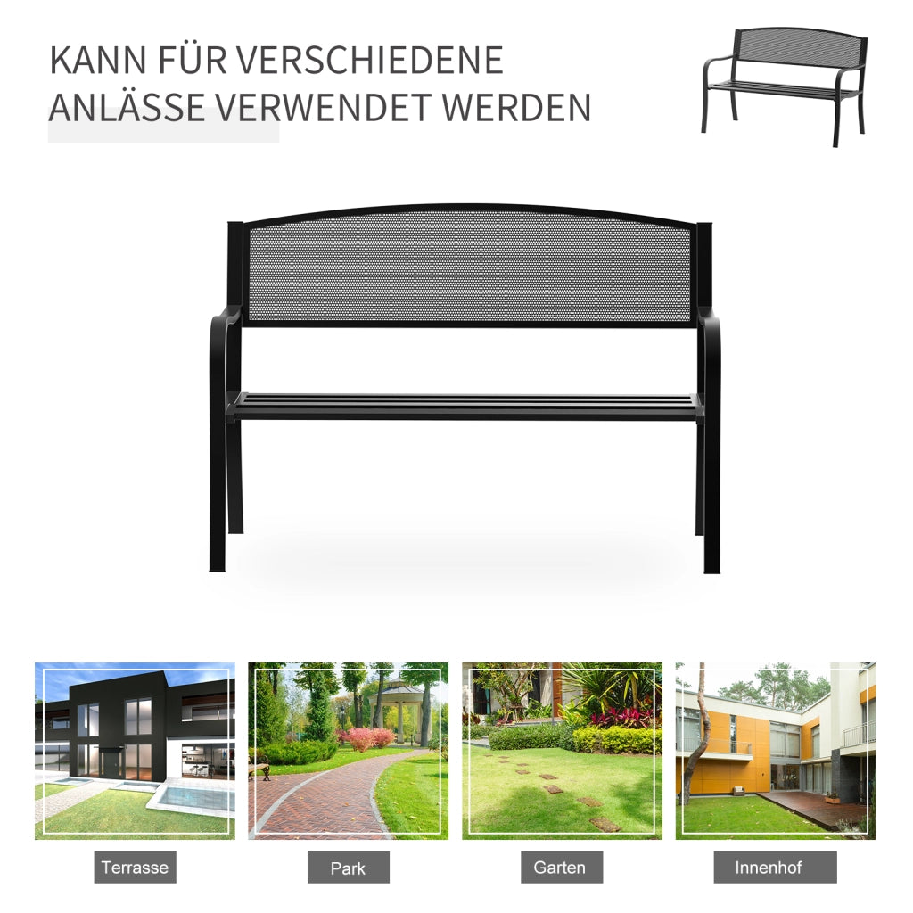 Panchina da Giardino ¨C zephmum ¨C Grigio Antracite 127x60x87 cm