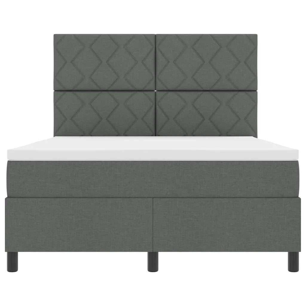 Letto a molle con materasso Grigio scuro 140 x 190 cm Tessuto 3339463