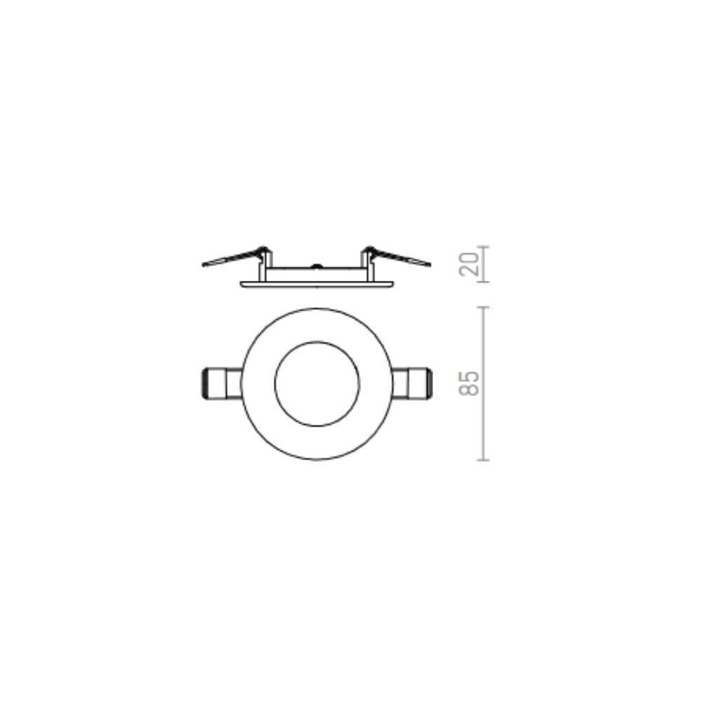 Lampada Plafoniera SOCORRO R 85 da incasso bianco  230V LED 3W  3000K