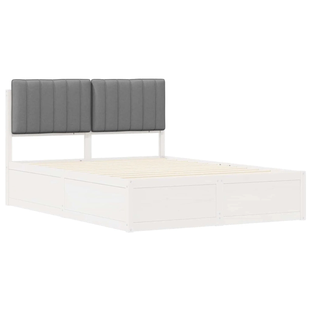 Letto con Testiera Rivestita Grigio chiaro 140 x 190 cm 3398238