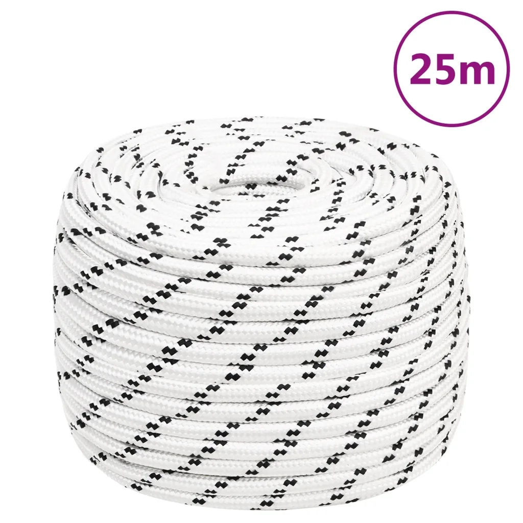 Corda | Fune Intrecciata per Barca Bianca 12 mm x 25 m Poliestere