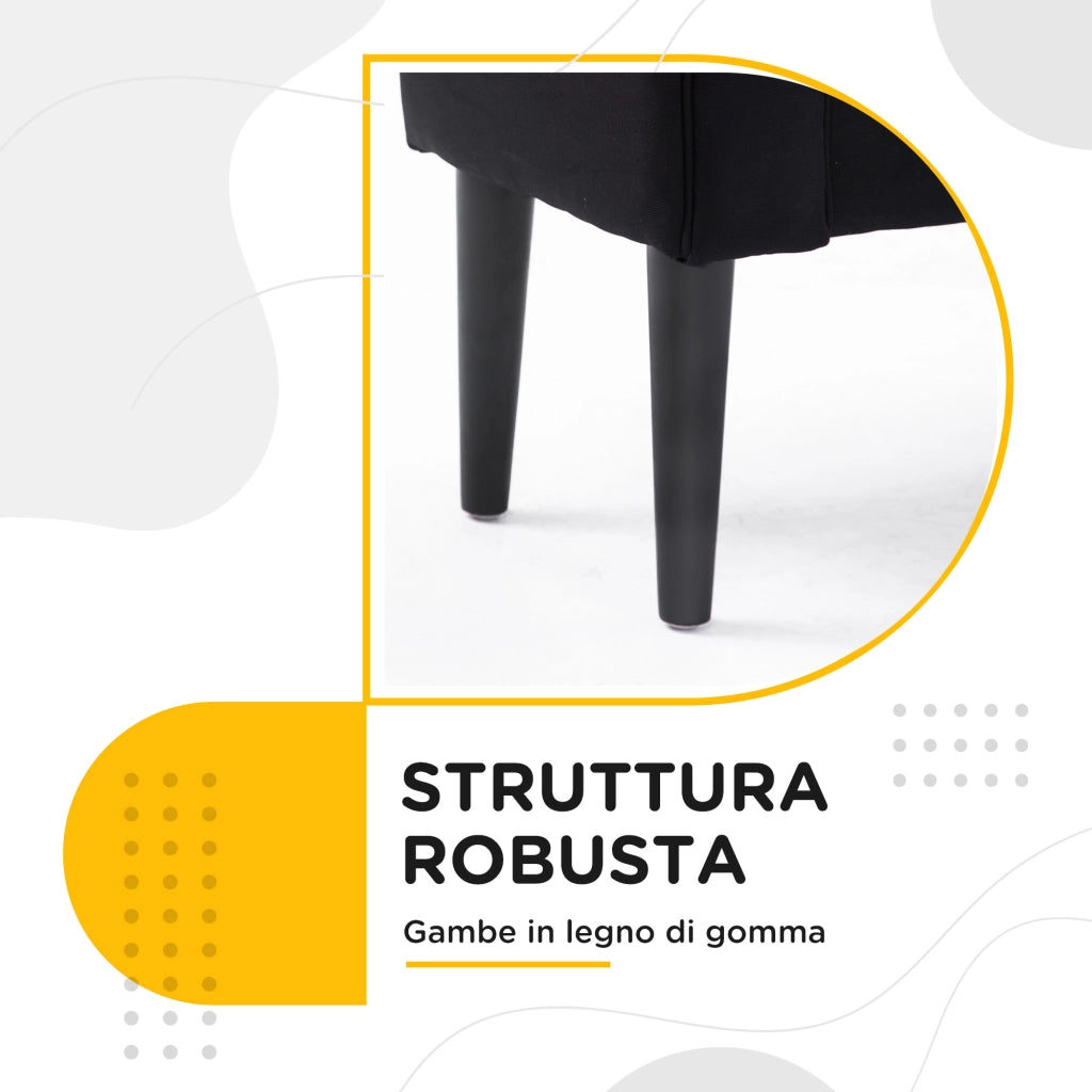 Panca Letto Imbottita con Braccioli ¨C Zephmum ¨C Nero 102x35x51 cm