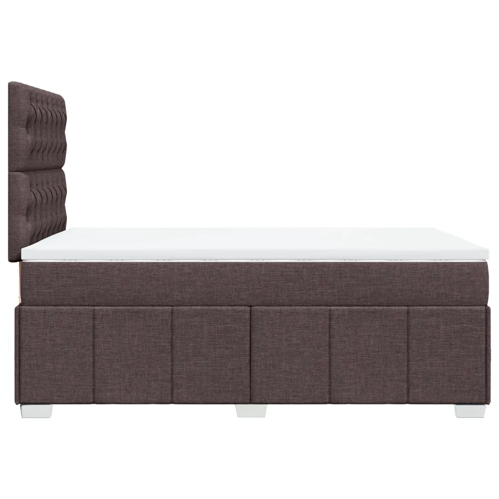 Giroletto a Molle con Materasso Marrone Scuro 120x200cm Tessuto
