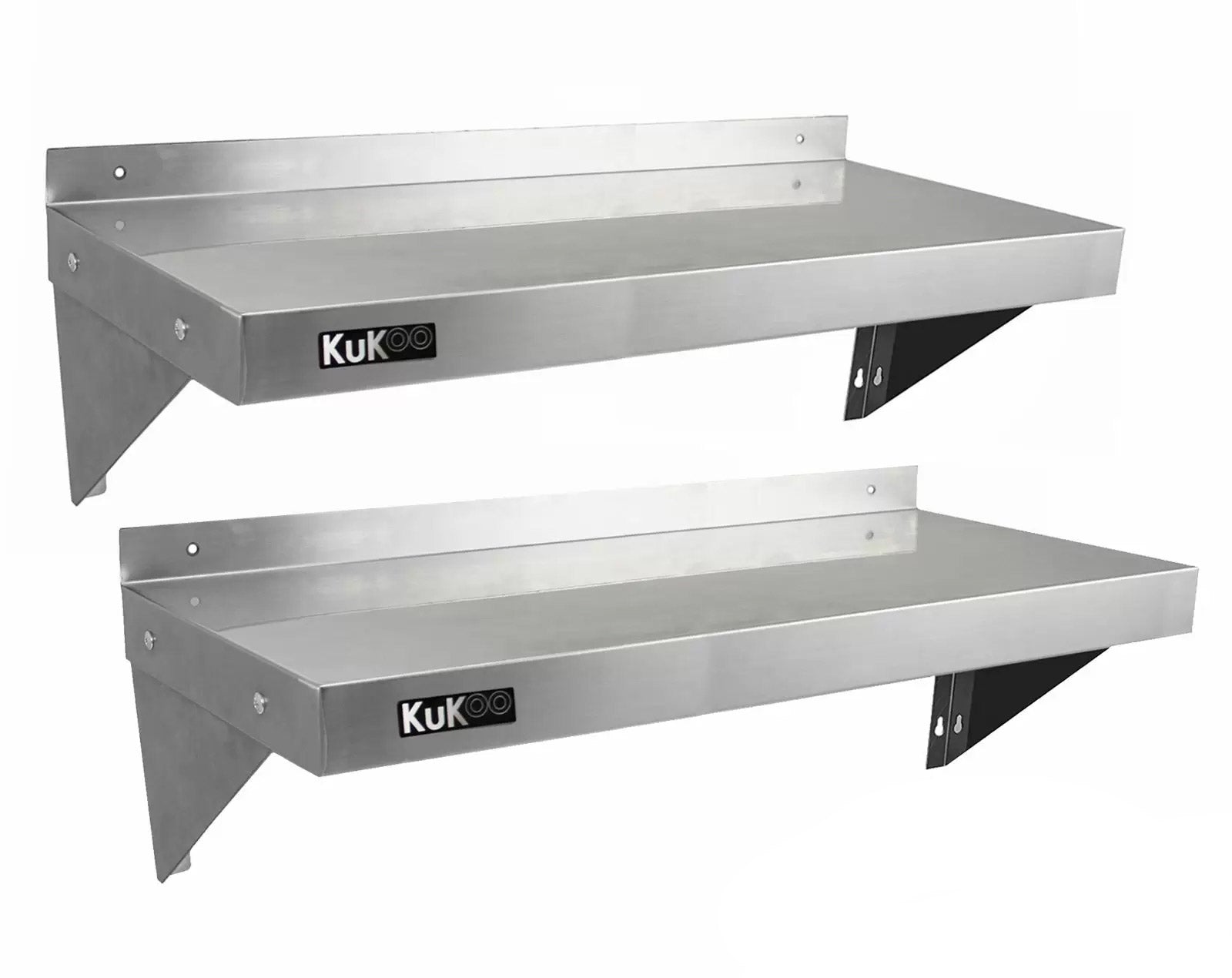 Set 2 Mensole a Muro 100x30 cm per Cucine di Ristoranti Pizzerie in Acciaio Inox