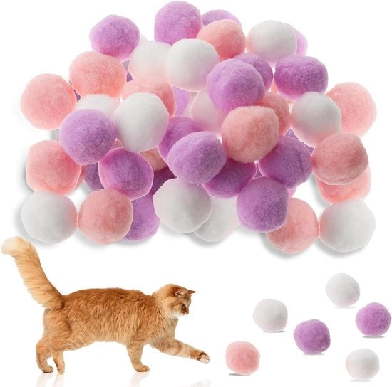 30 pezzi di palline di gomma morbide 3 cm pompom per gioco interattivo dentro e fuori - colore C