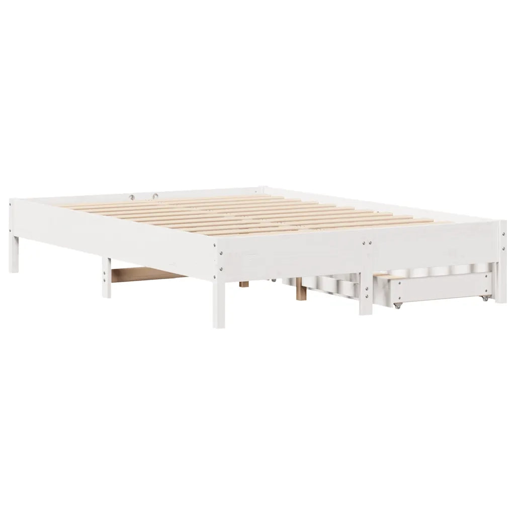 vidaXL Letto senza Materasso Bianco 160x200 cm Legno Massello di Pino