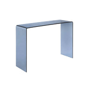 Console rettangolare in cristallo temperato, 110cm, blu grigio