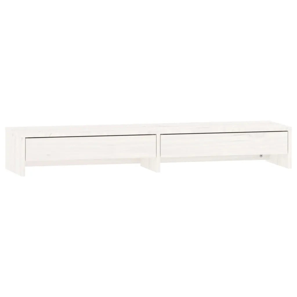 Supporto per Monitor Bianco 100x27x15 cm Legno Massello di Pinocod mxl 72127