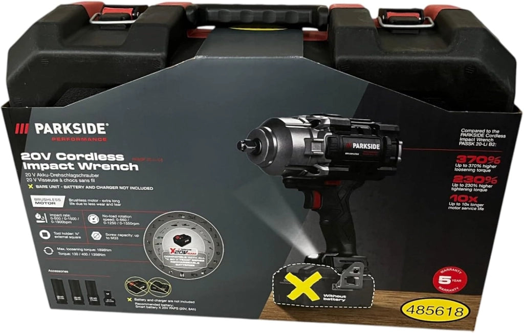 Avvitatore a impulsi a batteria PERFORMANCE PASSP 20- Li X20V, max. 1898 Nm, fino a M33, 1/2"(in valigetta di trasporto, senza batteria e caricatore)