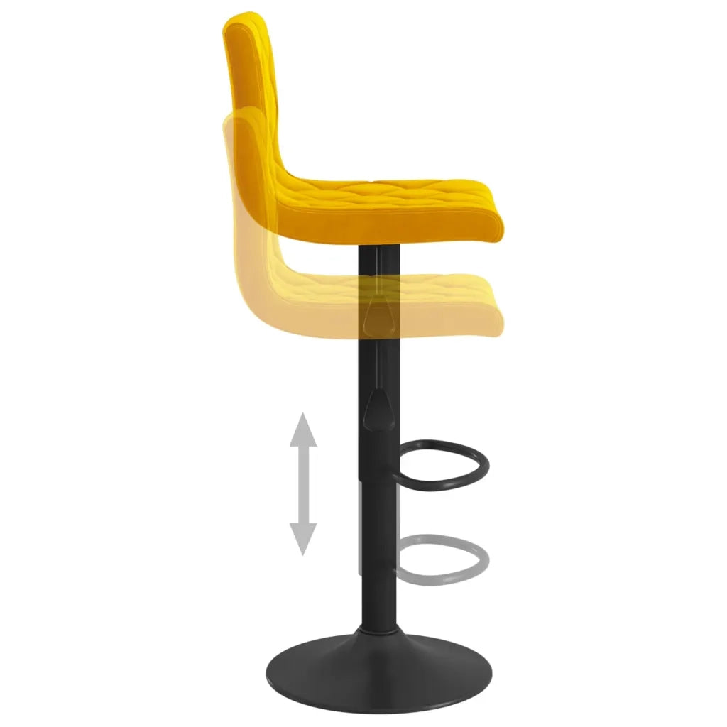 Sgabelli da Bar 2 pz Giallo Senape in Velluto 333738