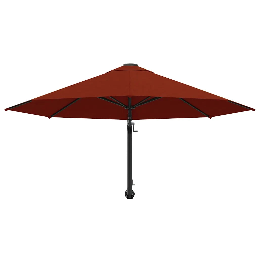 Ombrellone a Muro con Palo in Metallo 300 cm Terracotta 47299
