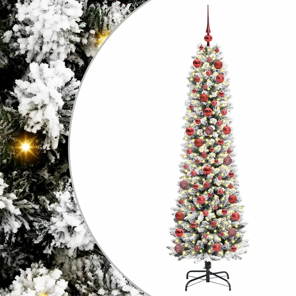 Albero di Natale Artificiale-Albero Natalizio con 300 LED Bianco 180 cm 205991