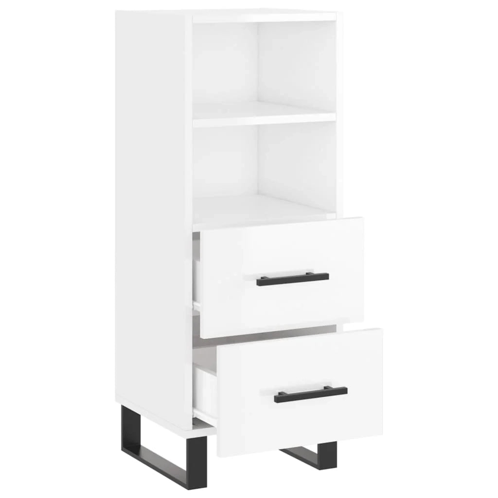 Buffet credenza cassettiera mobiletto mobile contenitore organizer per cucina soggiorno finitura lucida 34,5 x 34 x 90 cm legno ingegnerizzato bianco 02_0030633