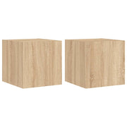 Mobile TV multimediale da parete mensola TV credenza TV sala da pranzo soggiorno camera da letto luci LED 2 pezzi rovere Sonoma 30,5 x 35 x 30 cm marrone 02_0029171